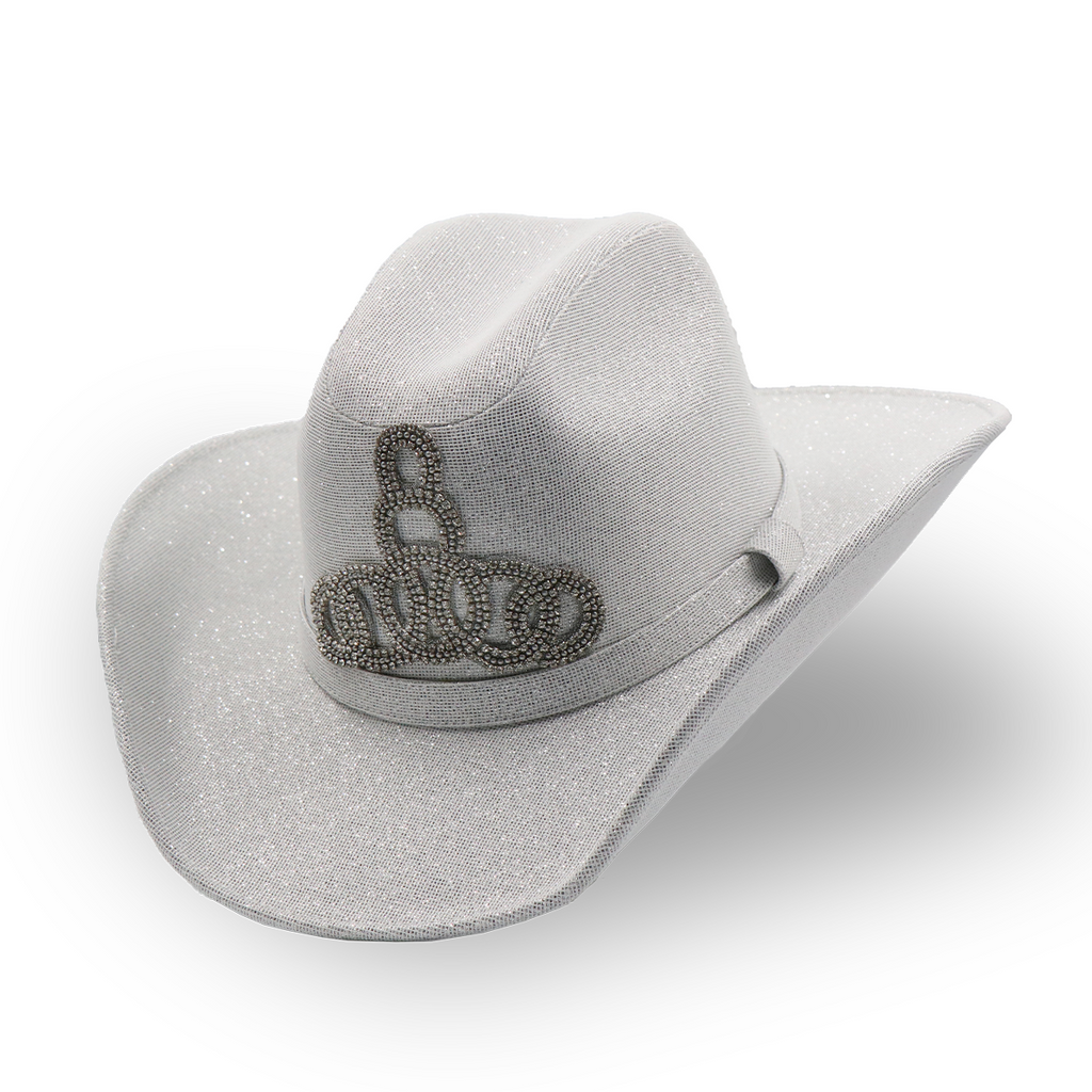 Sombrero Textil Blanco con Diseño Exclusivo- Formal -Cowboy