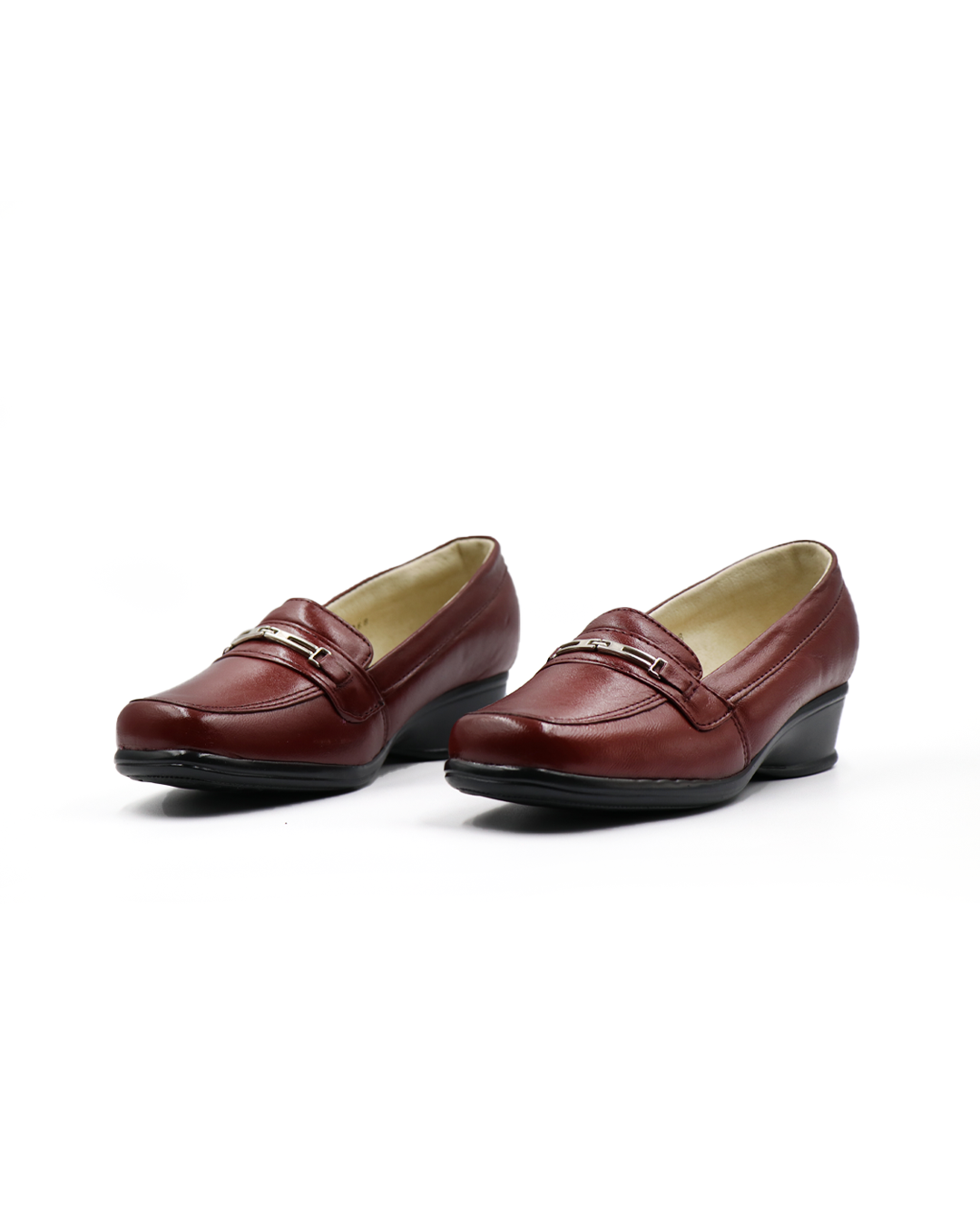 Zapato Confort Con Hebilla Vino-41