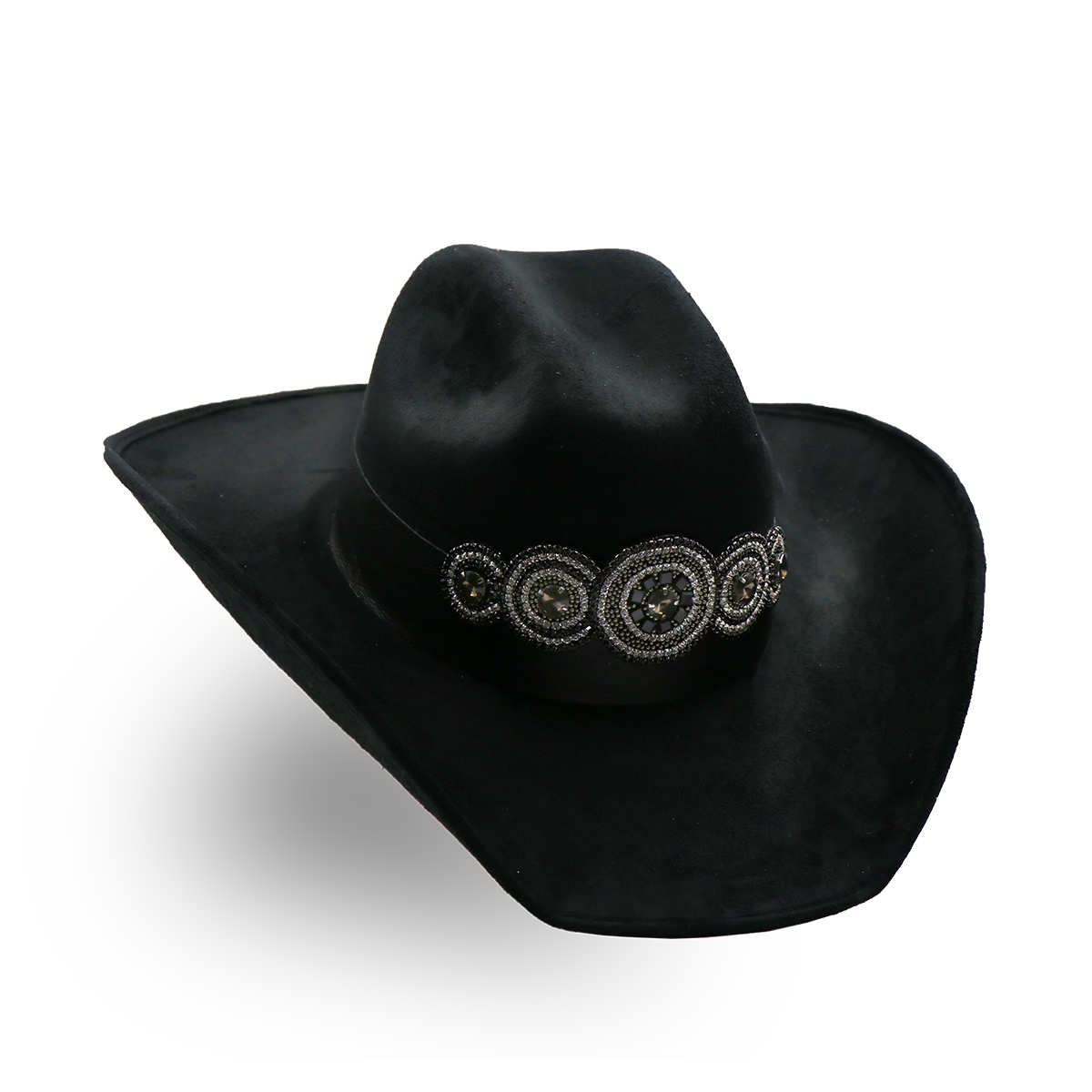 Sombrero Gamuza con Diseño Exclusivo Negro - Formal -Cowboy