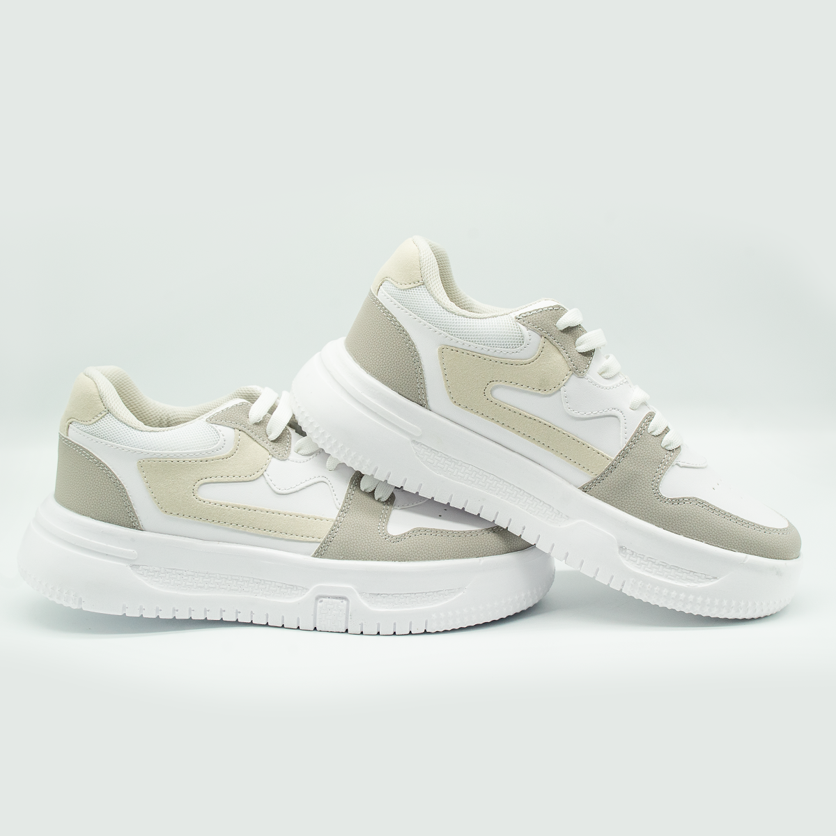 Tenis Urban Chic Plataforma | Blanco/ Gris -820