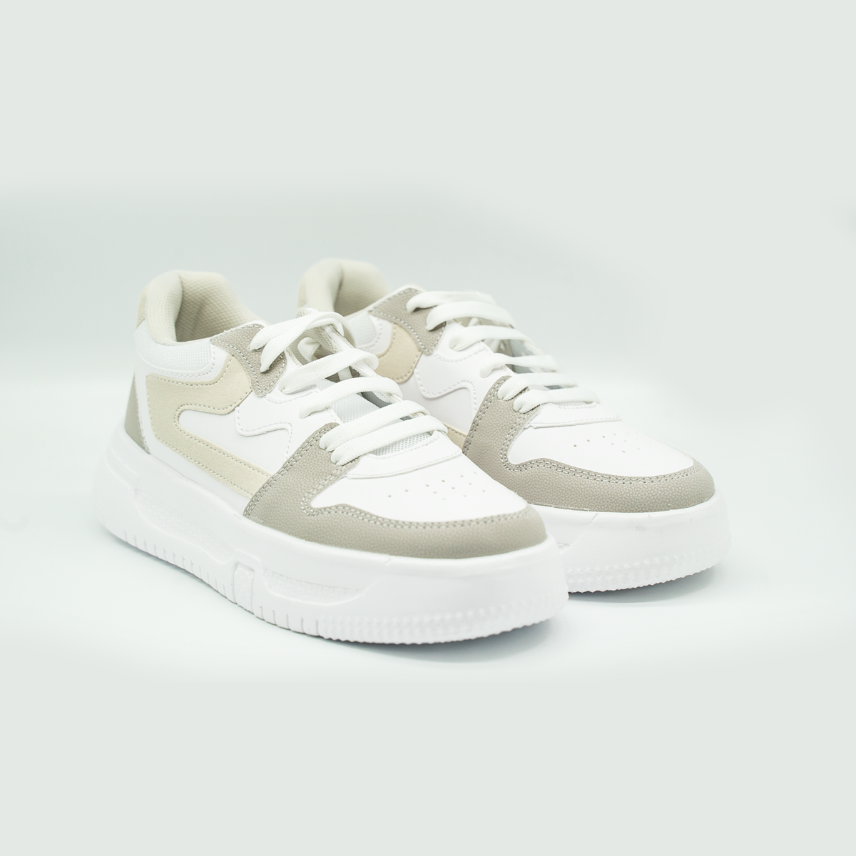 Tenis Urban Chic Plataforma | Blanco/ Gris -820