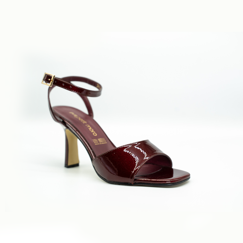 Zapatilla Abierta Tacon Delgado Con Pulsera -Merlot-25