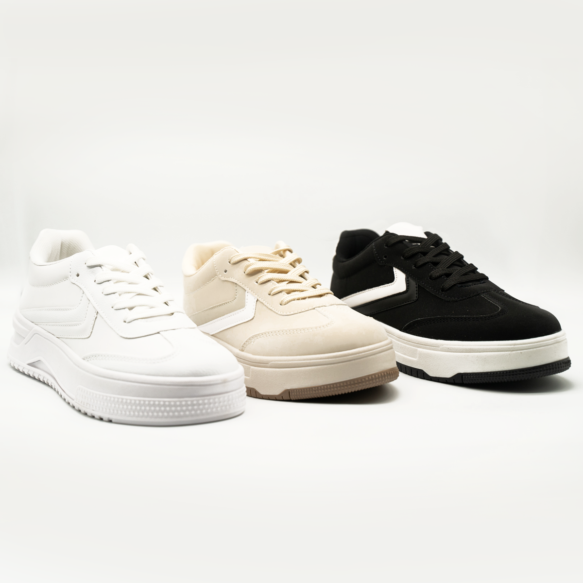 Tenis Con Plataforma Corrida Básico Blanco-812