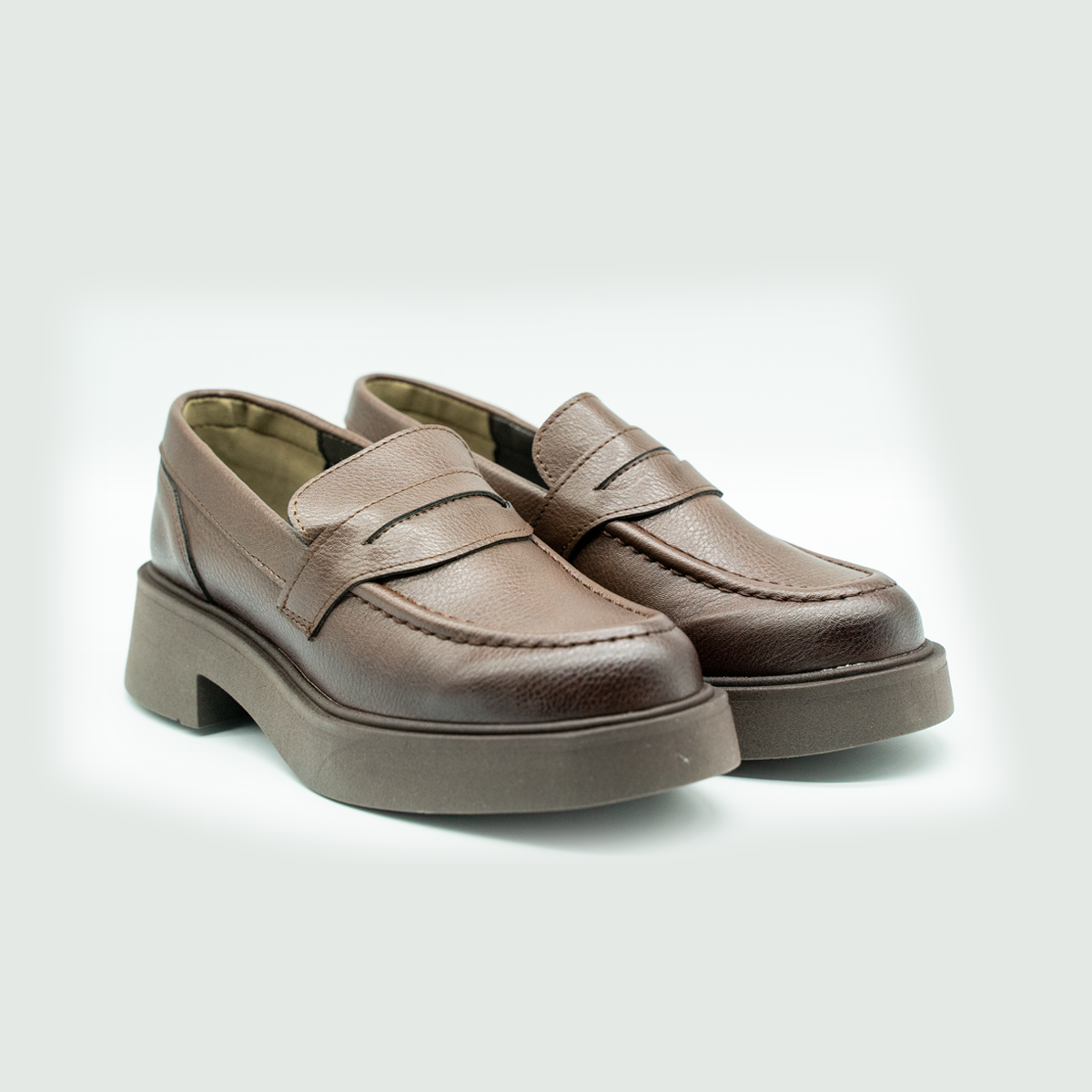 Mocasín Café con Plataforma de 4 cm | Cafe-8901