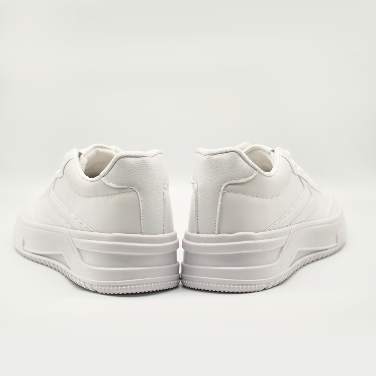 Tenis Con Plataforma Corrida Básico Blanco-812