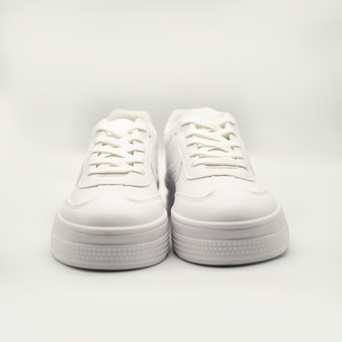 Tenis Con Plataforma Corrida Básico Blanco-812