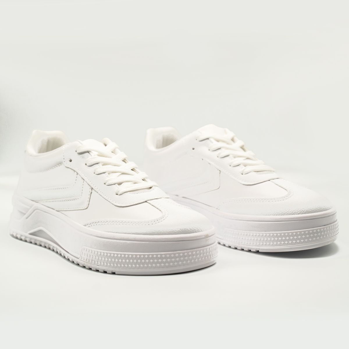 Tenis Con Plataforma Corrida Básico Blanco-812