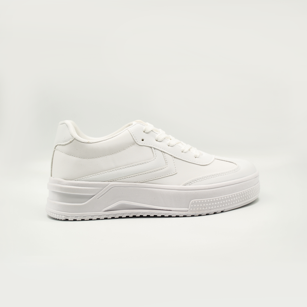 Tenis Con Plataforma Corrida Básico Blanco-812