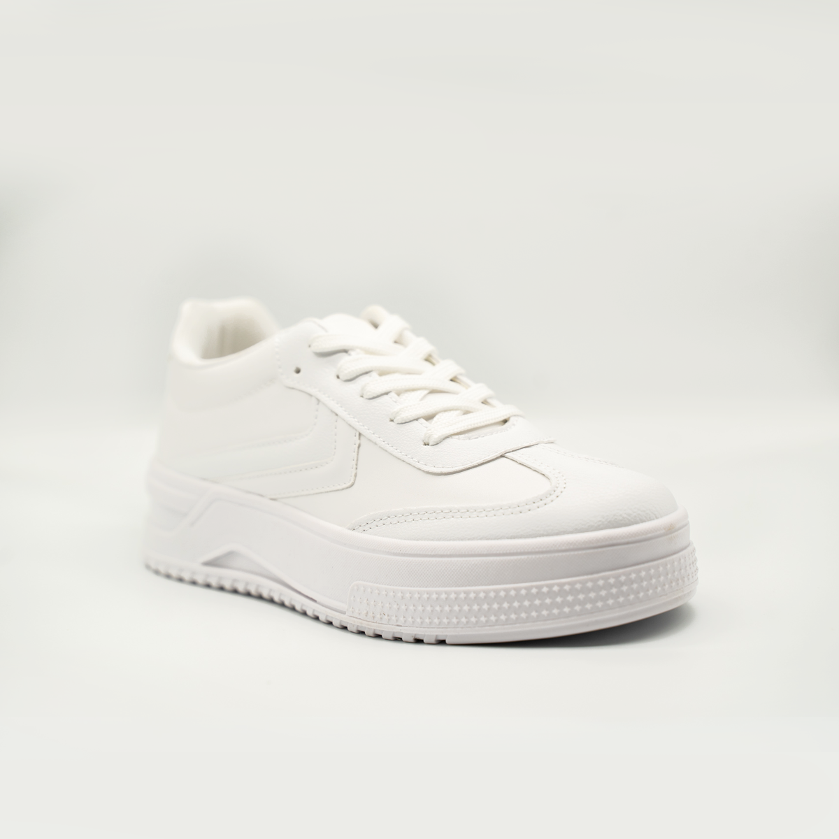 Tenis Con Plataforma Corrida Básico Blanco-812
