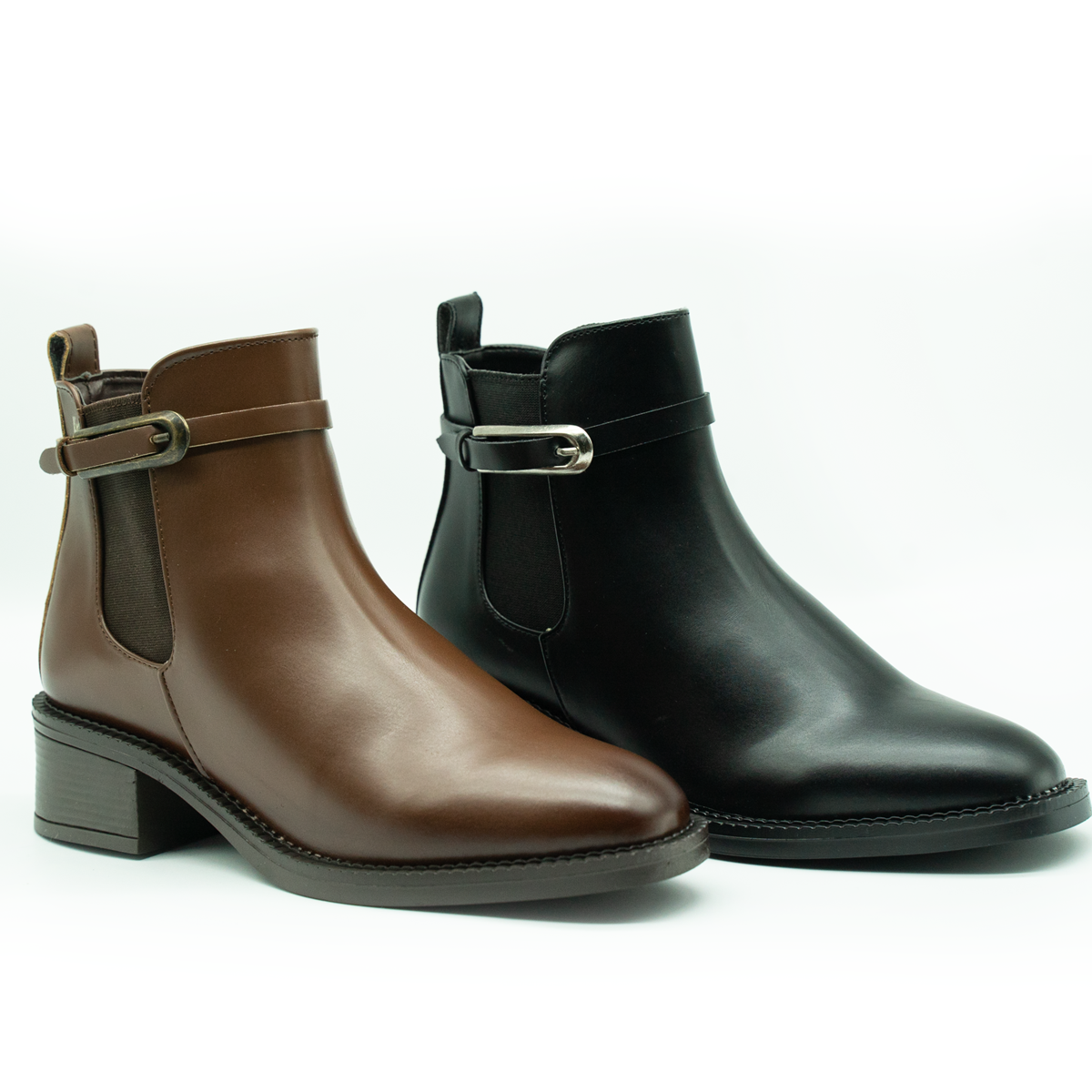 Botín Elegante con Hebilla | Estilo Clásico y Altura Cómoda-Negro-03