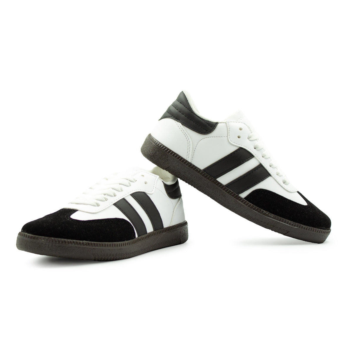 Tenis Casuales De Rayas Comodos Blanco/negro - 02