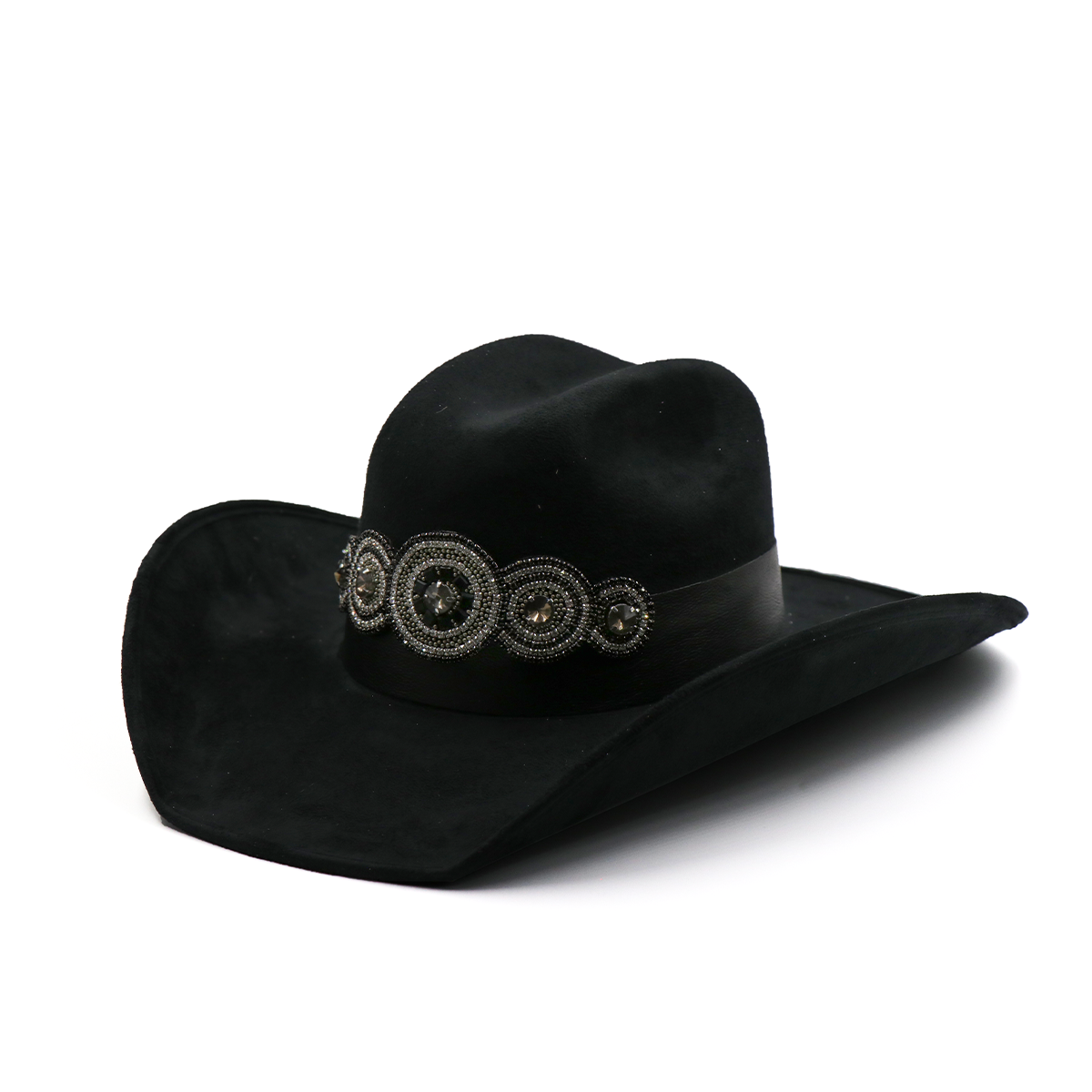 Sombrero Gamuza con Diseño Exclusivo Negro - Formal -Cowboy