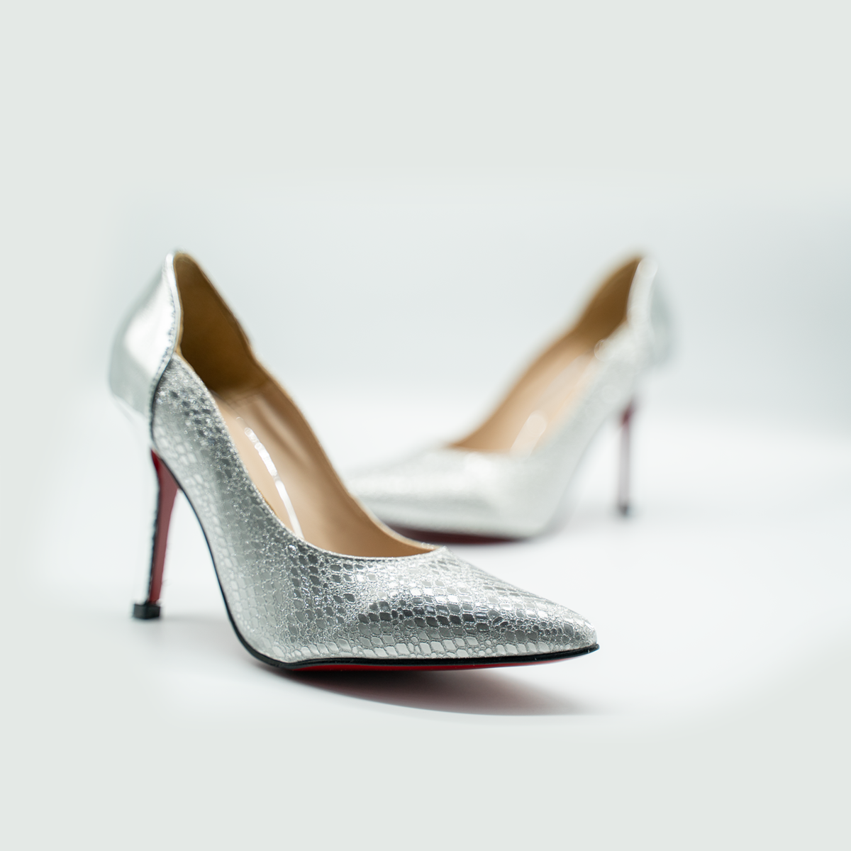 Stiletto Elegante de Tacón Alto 10 cm | Plata Meduza-9566