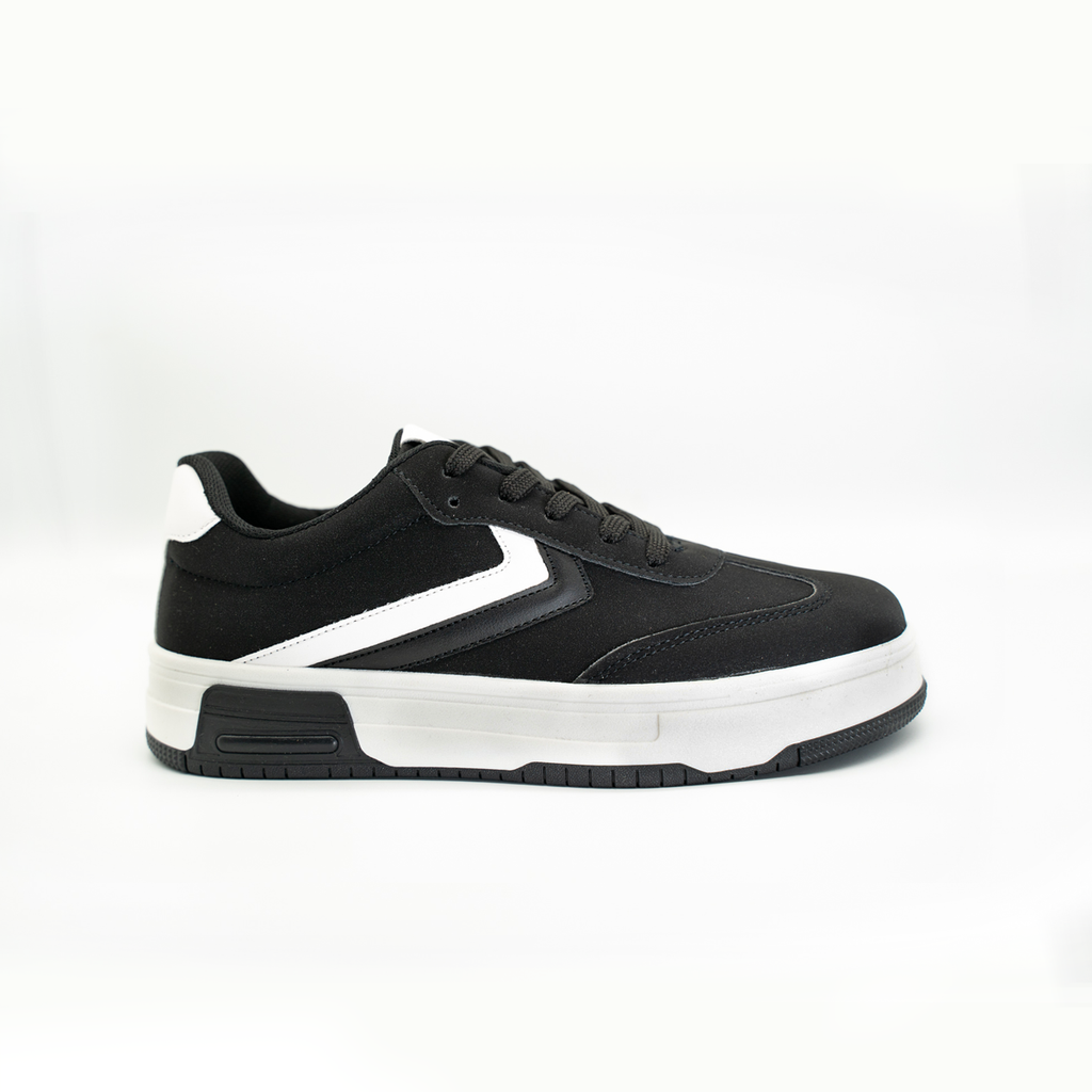 Tenis Con Plataforma Corrida Básico Negro-812