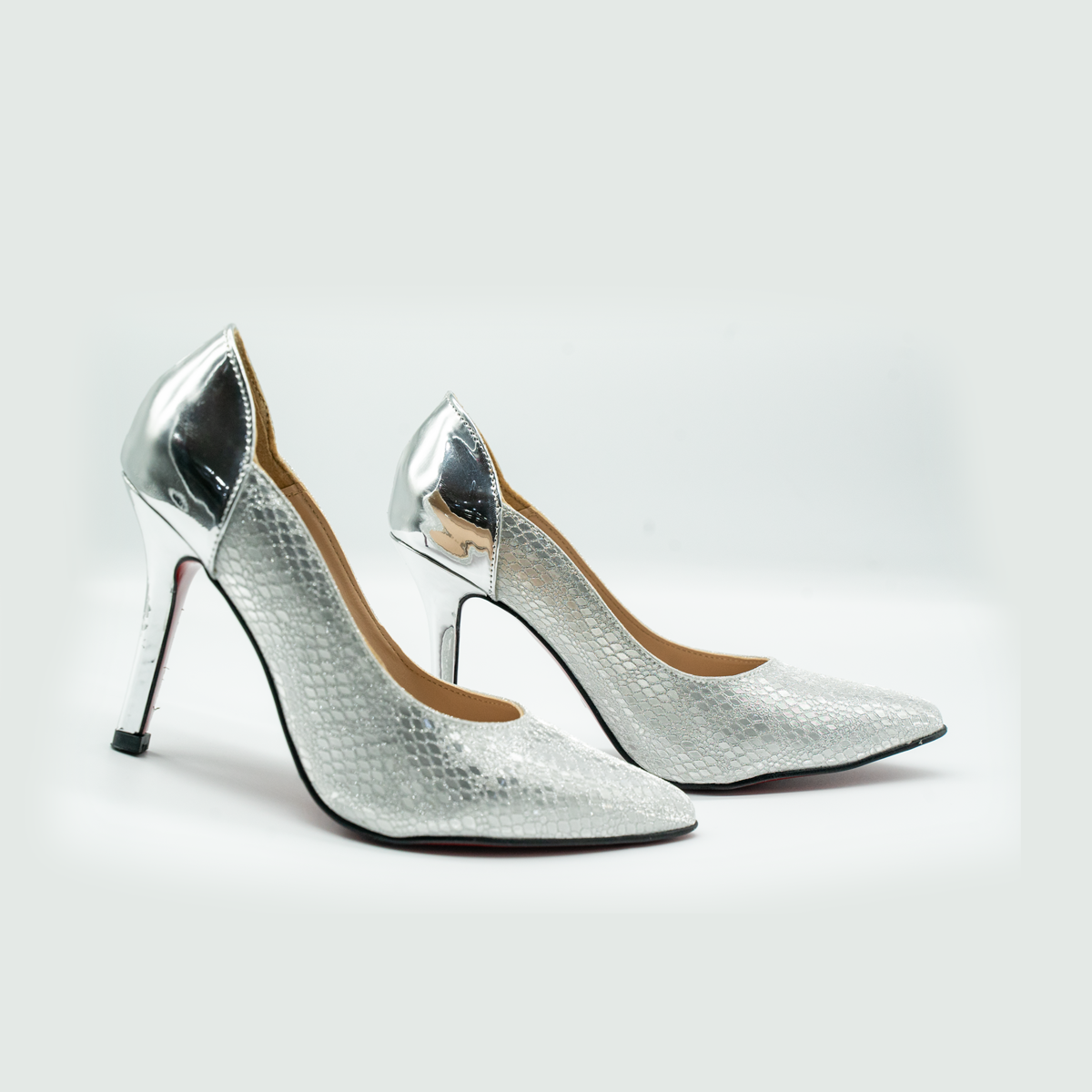 Stiletto Elegante de Tacón Alto 10 cm | Plata Meduza-9566