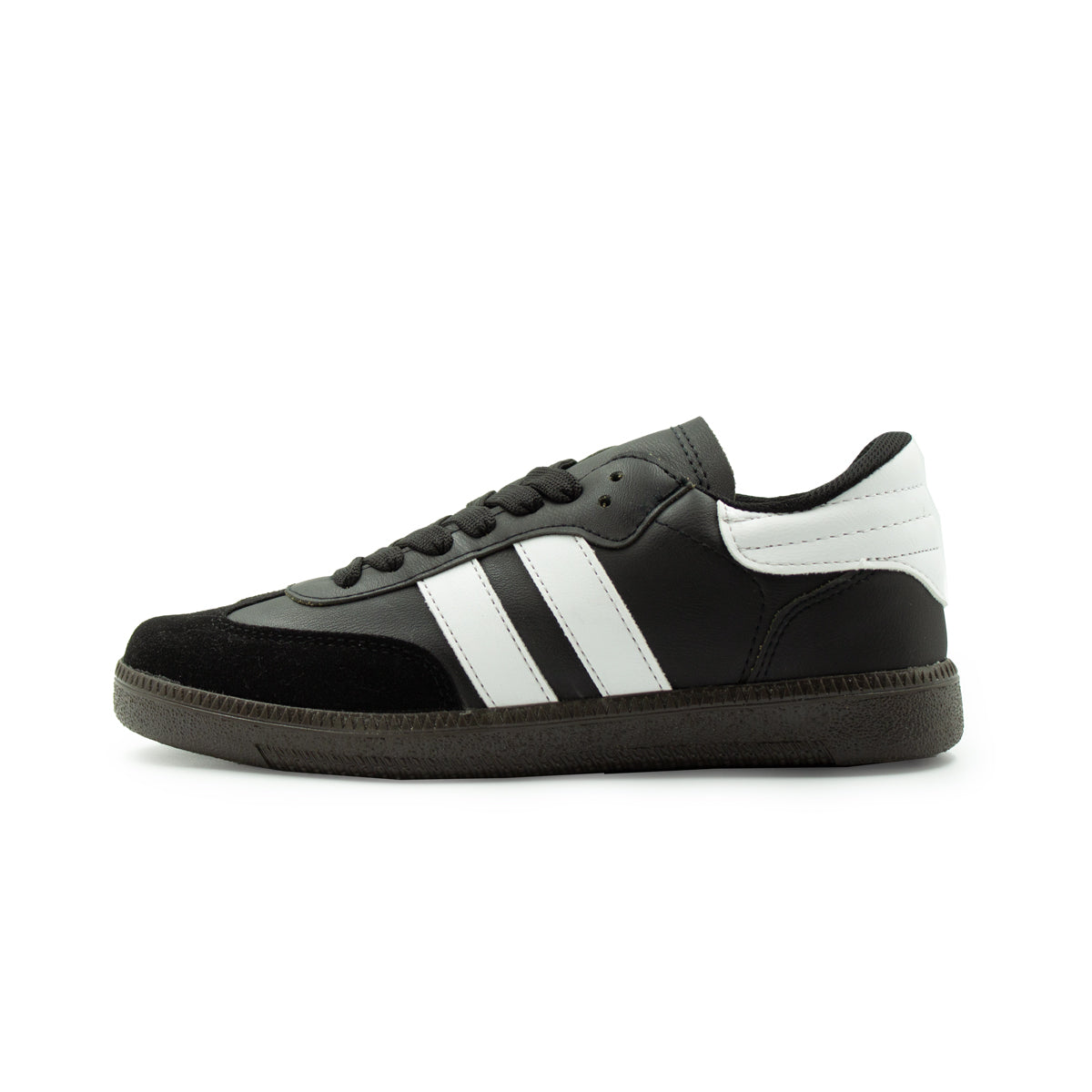 Tenis Casuales De Rayas Comodos Negro-02