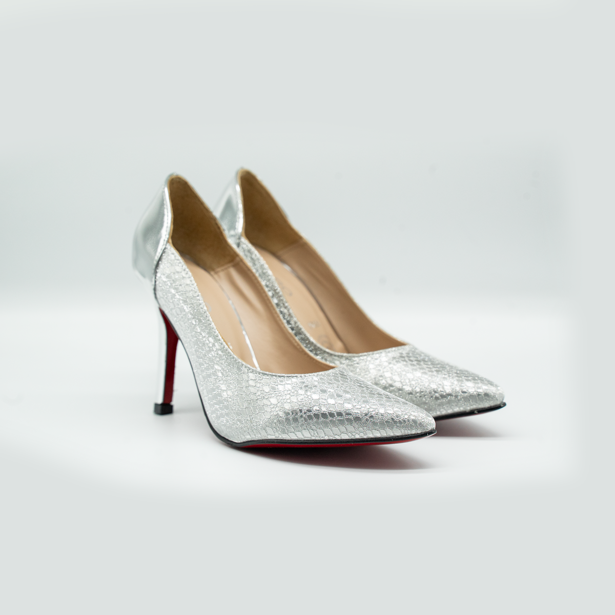 Stiletto Elegante de Tacón Alto 10 cm | Plata Meduza-9566