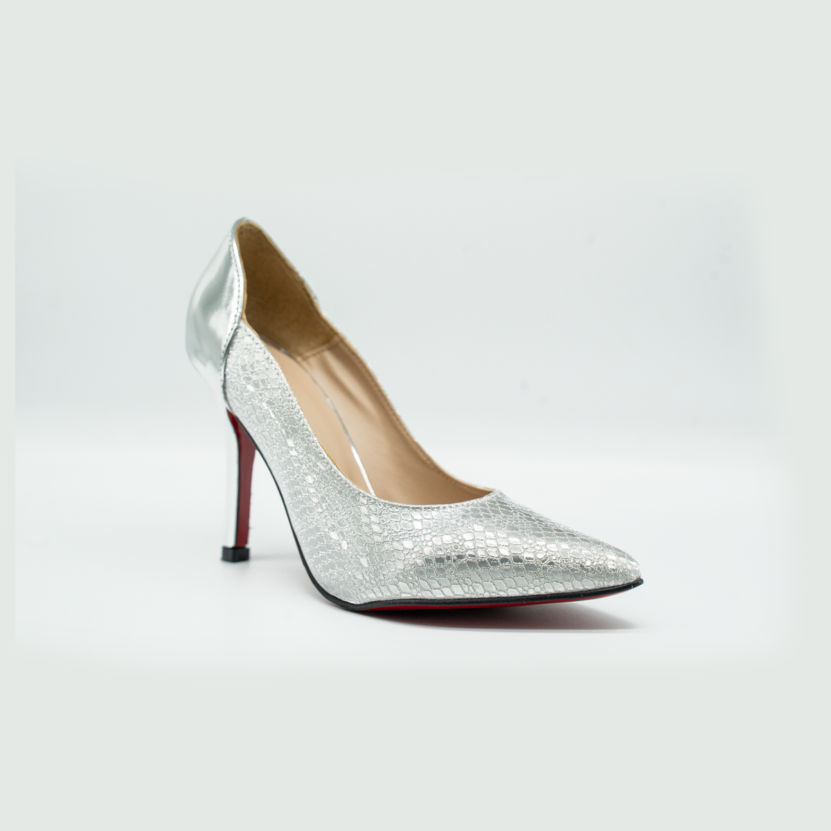 Stiletto Elegante de Tacón Alto 10 cm | Plata Meduza-9566