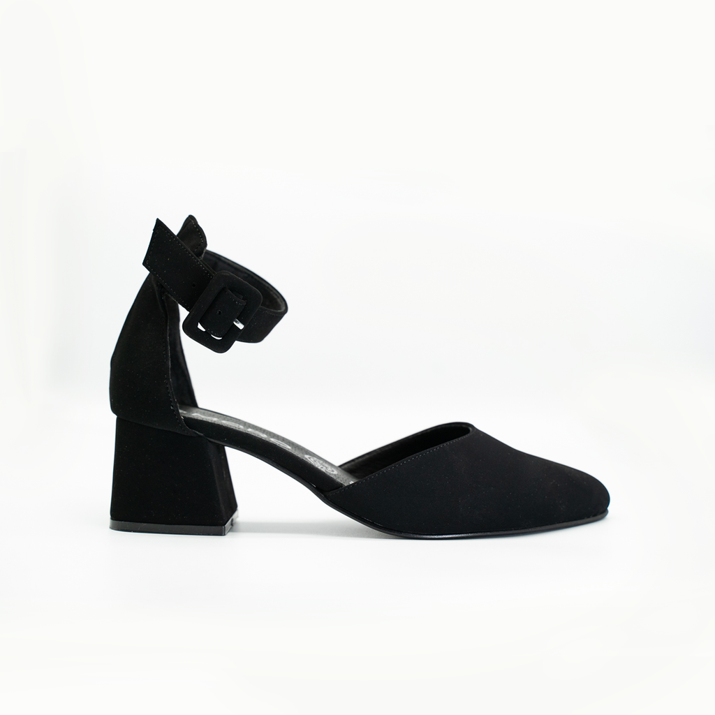 Zapatilla Puntal Básica Buck Negro Tacon Bajo- 20