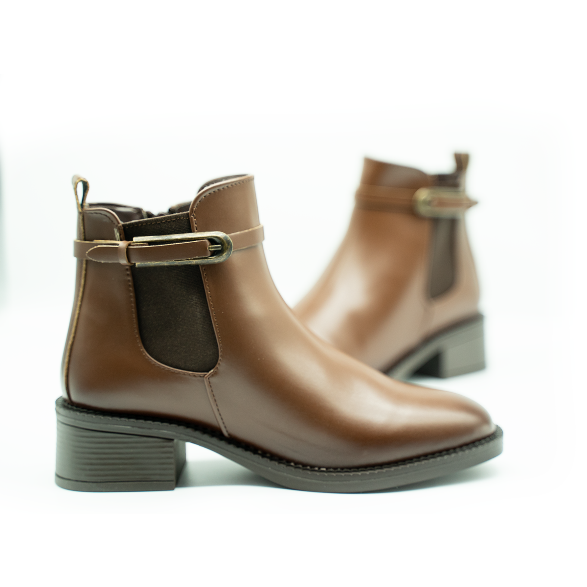 Botín Elegante con Hebilla | Estilo Clásico y Altura Cómoda-Cafe-03