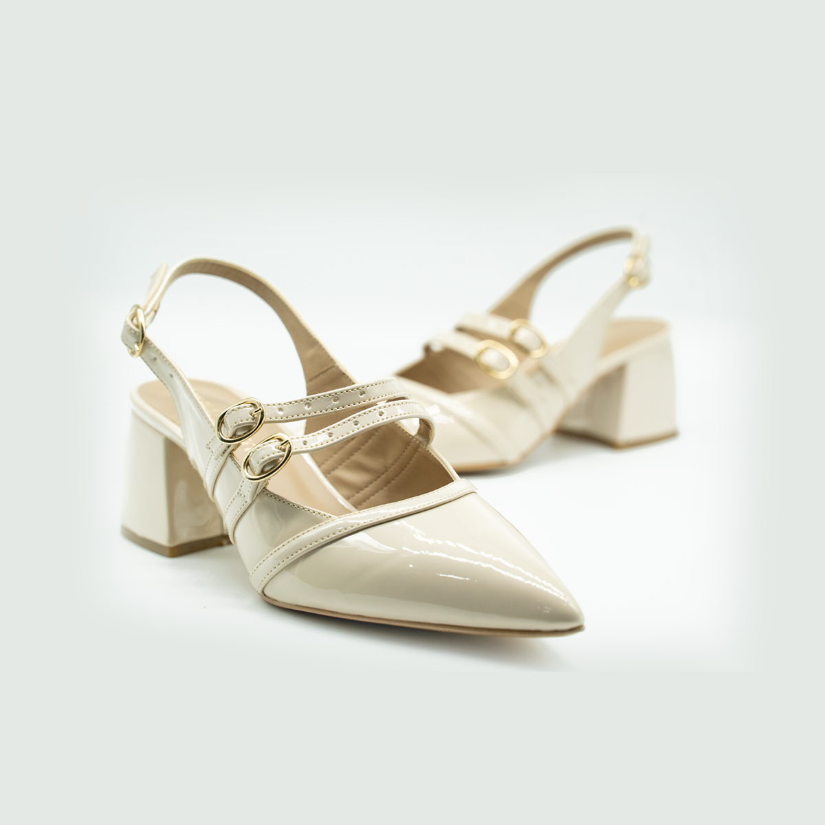 Zapatilla Slingback Charol con Doble Hebilla-Charol Miga-37