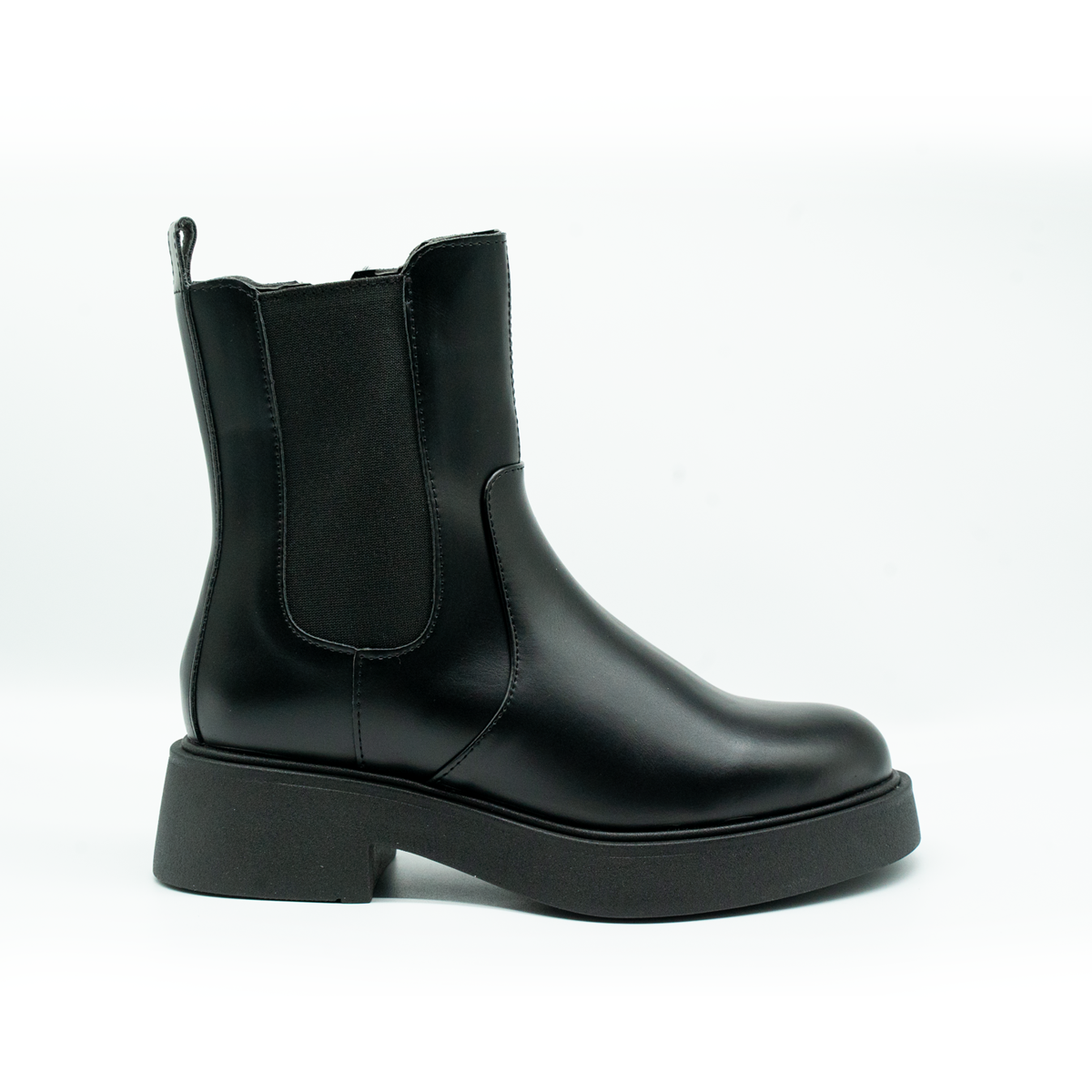 Botín Chelsea Urbano con Plataforma – Elevación de 4 cm-Negro-01