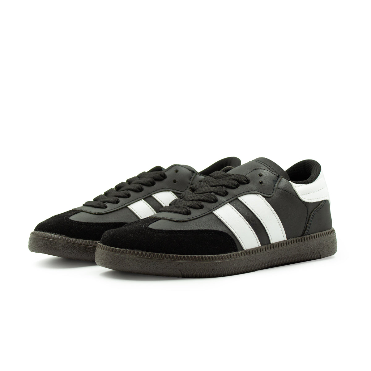 Tenis Casuales De Rayas Comodos Negro-02