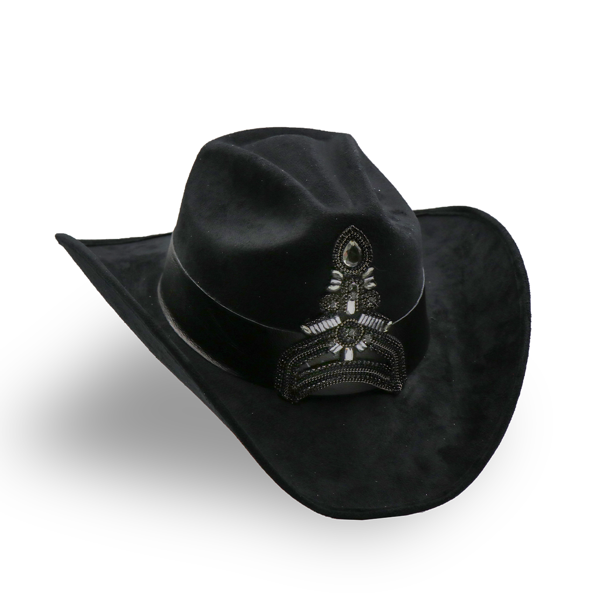 Sombrero Gamuza con Diseño Exclusivo Negro - Formal -Cowboy