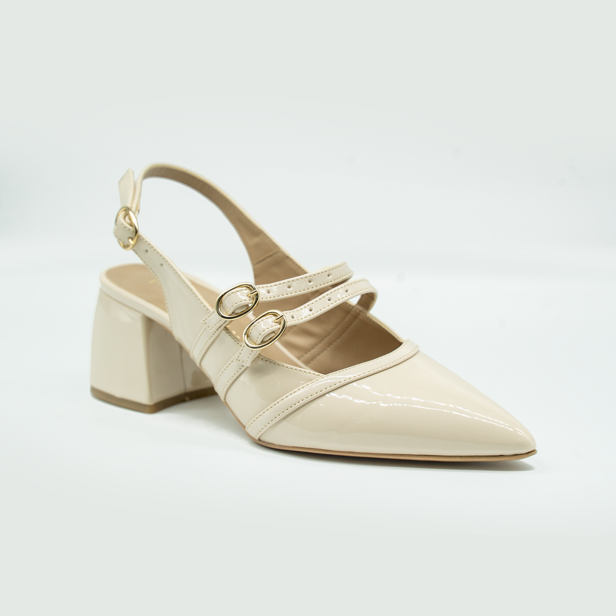 Zapatilla Slingback Charol con Doble Hebilla-Charol Negro-37