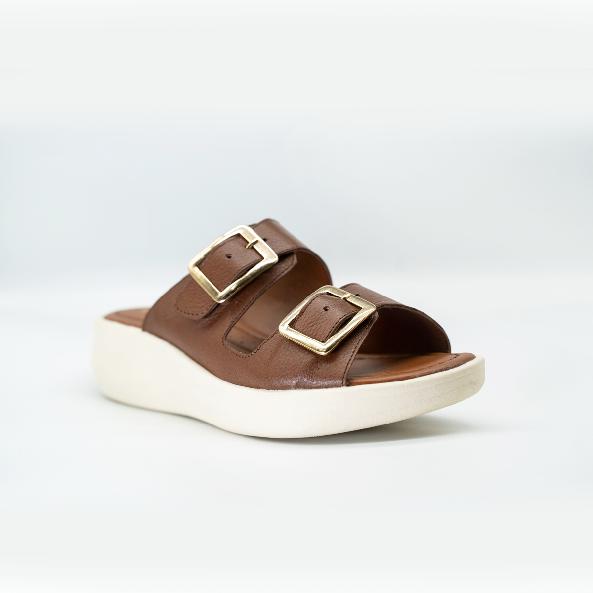 Sandalia Confort Con Hebillas Ajustables Cafe -434