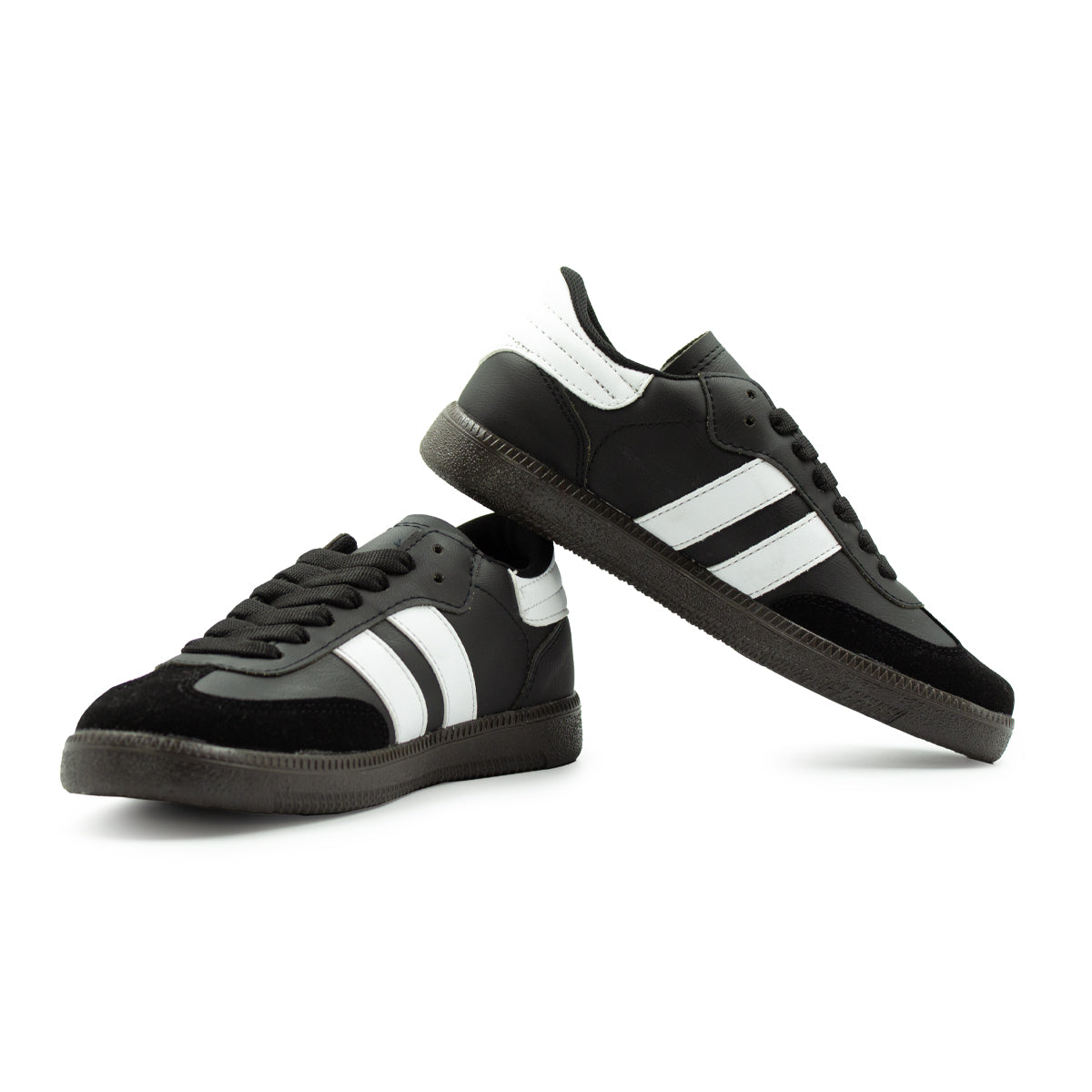 Tenis Casuales De Rayas Comodos Negro-02