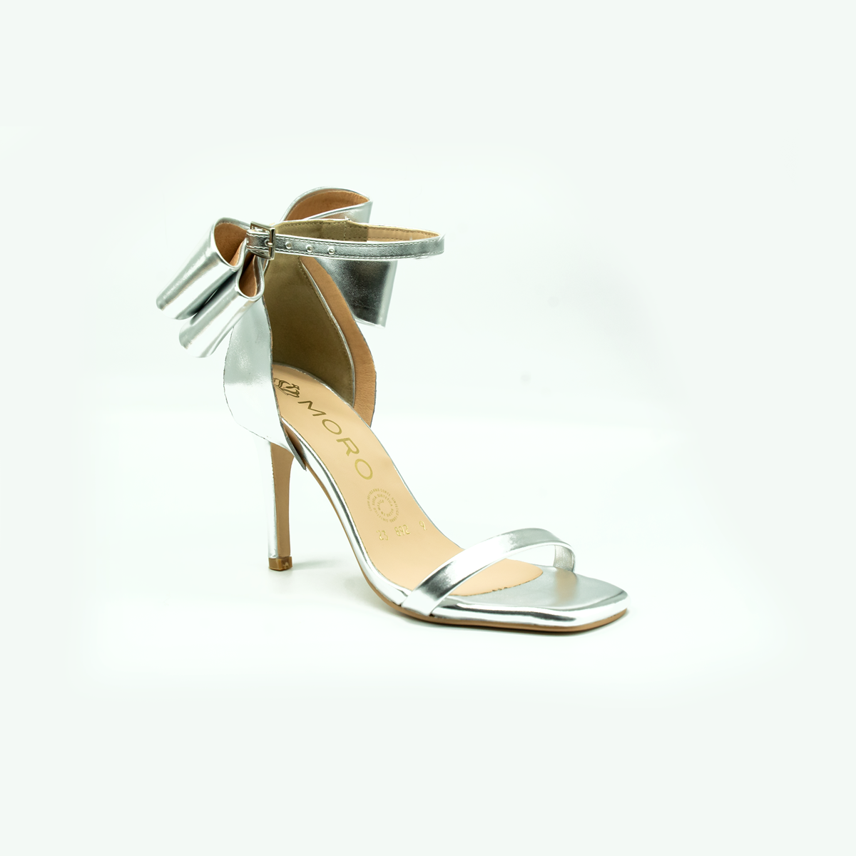 Sandalia Glam Bow de Tacón — Elegancia con Lazo XL- (Altura 9 cm)-Oro-92