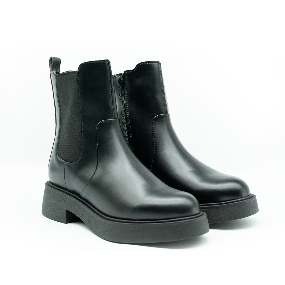 Botín Chelsea Urbano con Plataforma – Elevación de 4 cm-Negro-01