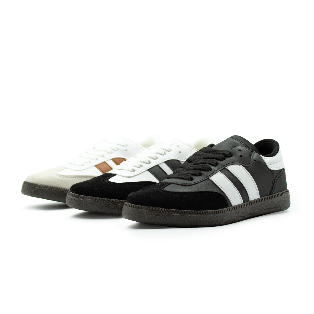 Tenis Casuales De Rayas Comodos Negro-02