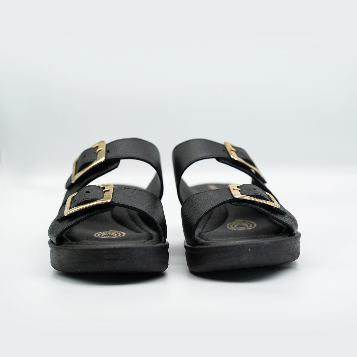 Sandalia Confort Con Hebillas Ajustables Negro-434