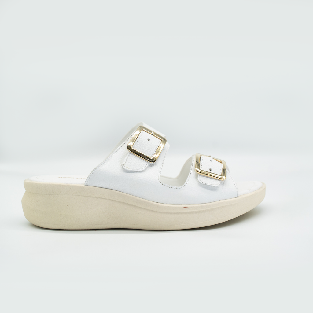 Sandalia Confort Con Hebillas Ajustables Blanco-434