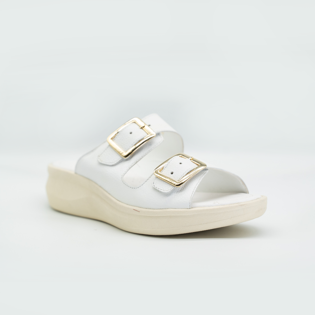 Sandalia Confort Con Hebillas Ajustables Blanco-434