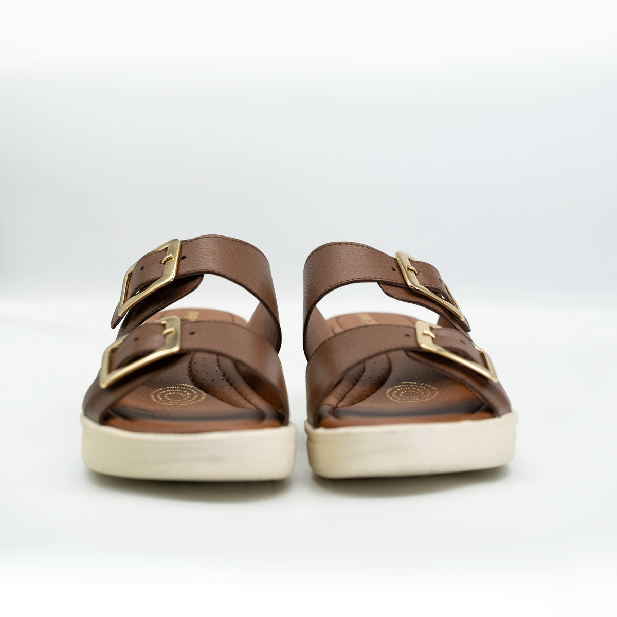 Sandalia Confort Con Hebillas Ajustables Cafe -434