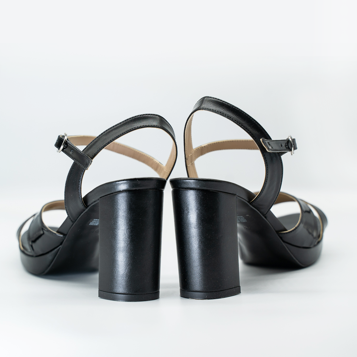 Zapatilla Cruzada con Plataforma Cómoda Tacón Ancho Negro-44