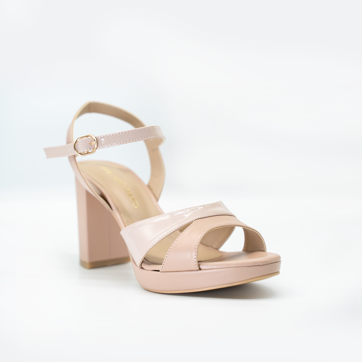 Zapatilla Cruzada con Plataforma Cómoda Tacón Ancho Ch Maquillaje-44