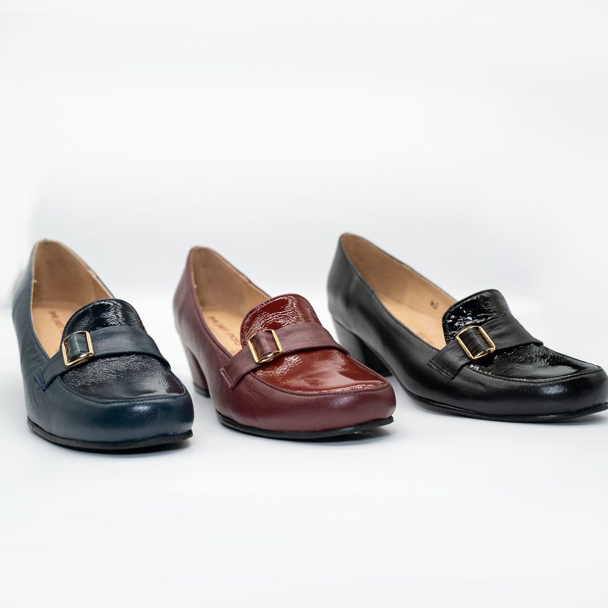 Zapato Confort Cómodo Tacon Cuadrado Negro- 25