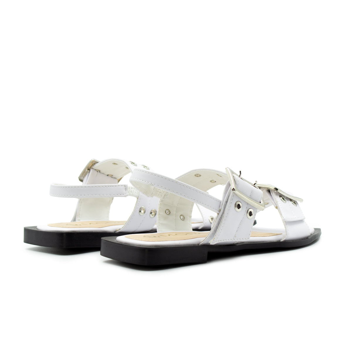 Sandalia de Piso Con Hebillas Ajustables Blanco- 10