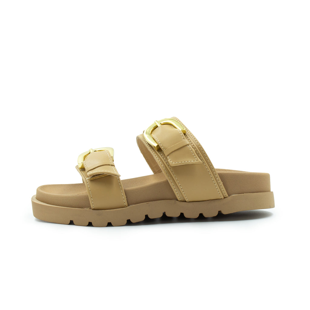 Sandalia De Plataforma Corrida Con Hebillas Ajustables cafe-20