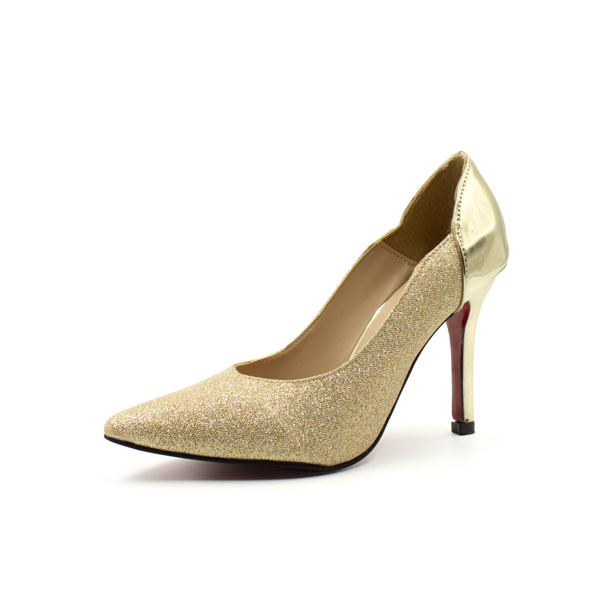 Zapatilla de fiesta  con glitter Suela Roja-Vino66