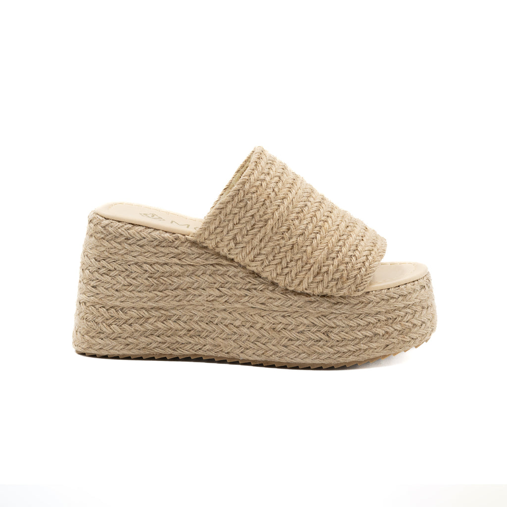 Alpargata de plataforma con yute para dama - Beige-64