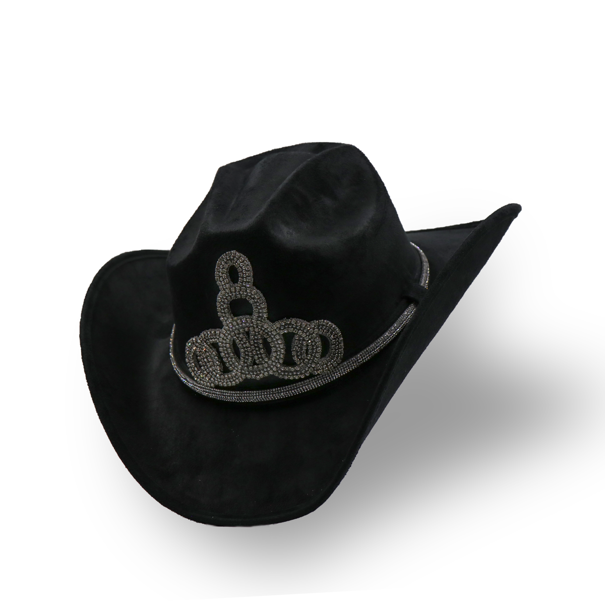 Sombrero Gamuza con Diseño Exclusivo Negro - Formal -Cowboy