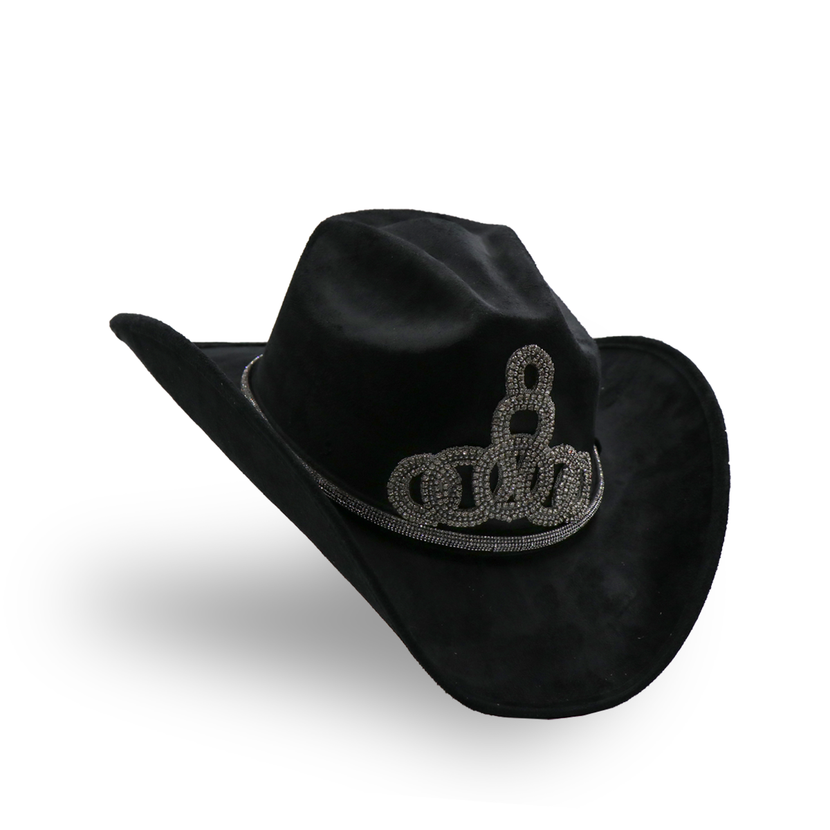 Sombrero Gamuza con Diseño Exclusivo Negro - Formal -Cowboy