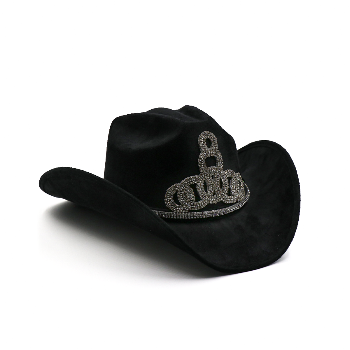 Sombrero Gamuza con Diseño Exclusivo Negro - Formal -Cowboy