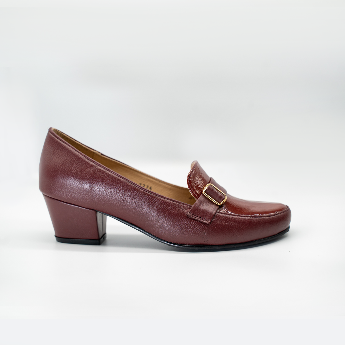 Zapato Confort Cómodo Tacon Cuadrado Negro- 25
