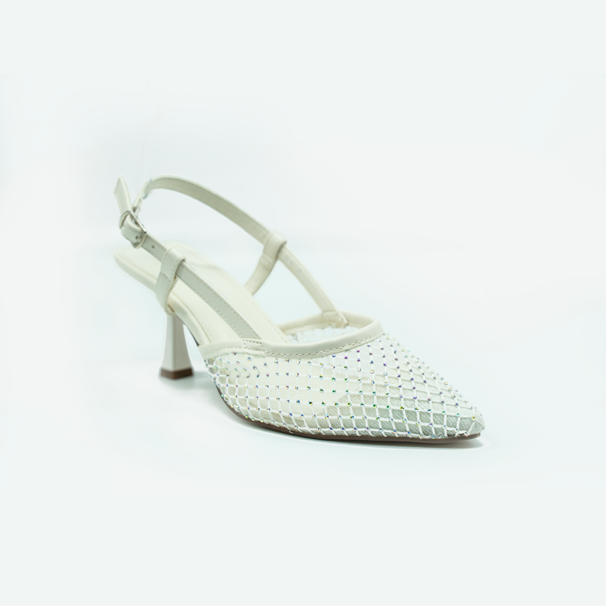 Zapatilla Slingback con Pedrería Brillante y Tacón Elegante-Latte-24